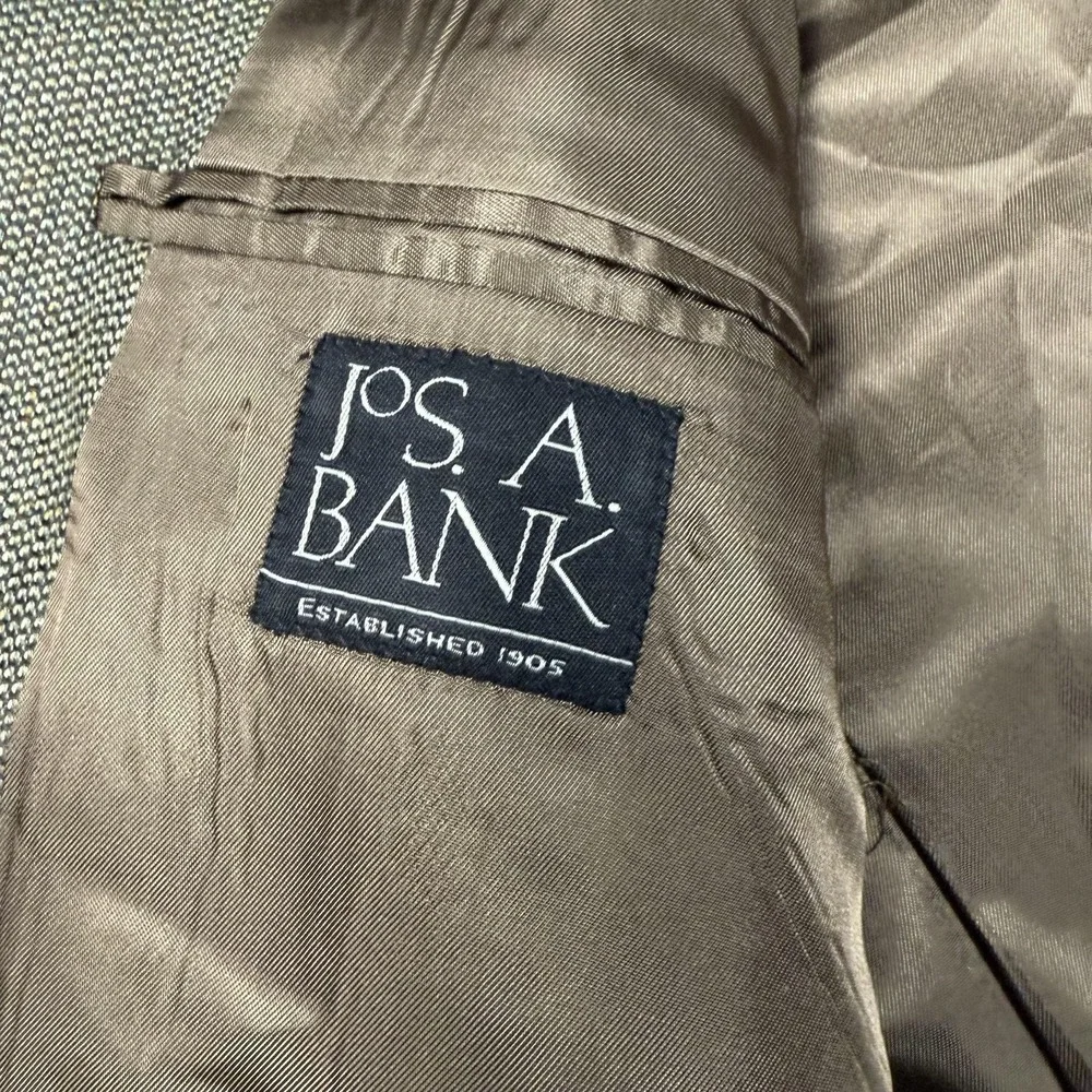 Jos A Bank Blazer Mens 48L Brown Silk Wool Herringbone Sport Coat‎ Jacket